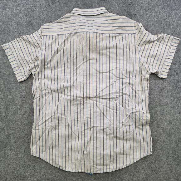 Robert Graham Shirt Mens Medium White Blue Striped Short Sleeve Button Up Cotton - Picture 14 of 15